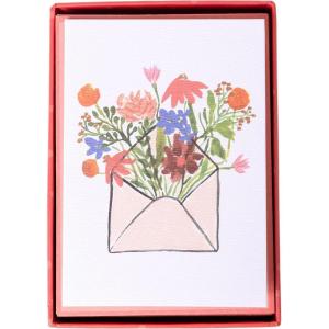 Graphique Peanuts Typewriter Boxed Notecards, 16 Snoopy at Typewriter Cards Embellished with Glitter, with Matching Envelopes and Storage Box, 3.25″ x 4.75″(Flower Envelope)