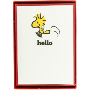 Graphique Peanuts Typewriter Boxed Notecards, 16 Snoopy at Typewriter Cards Embellished with Glitter, with Matching Envelopes and Storage Box, 3.25″ x 4.75″(Happy Woodstock)