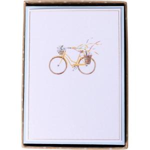 Graphique Peanuts Typewriter Boxed Notecards, 16 Snoopy at Typewriter Cards Embellished with Glitter, with Matching Envelopes and Storage Box, 3.25″ x 4.75″(Watercolor Bike)