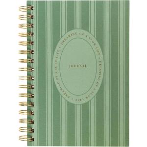 Graphique Snoopy Hardbound Spiral Journal, 160 Ruled Pages Hard Cover Notebook, Diary, Lists, Record Month and Date, Premium Paper, 6” x 8”(Cottage Stripe)