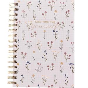 Graphique Snoopy Hardbound Spiral Journal, 160 Ruled Pages Hard Cover Notebook, Diary, Lists, Record Month and Date, Premium Paper, 6” x 8”(Dainty Floral)