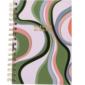 Graphique Snoopy Hardbound Spiral Journal, 160 Ruled Pages Hard Cover Notebook, Diary, Lists, Record Month and Date, Premium Paper, 6” x 8”(Groovy Notes)