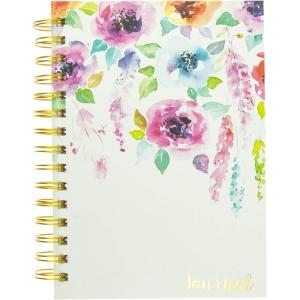 Graphique Snoopy Hardbound Spiral Journal, 160 Ruled Pages Hard Cover Notebook, Diary, Lists, Record Month and Date, Premium Paper, 6” x 8”(Hanging Flowers)