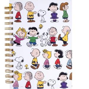 Graphique Snoopy Hardbound Spiral Journal, 160 Ruled Pages Hard Cover Notebook, Diary, Lists, Record Month and Date, Premium Paper, 6” x 8”(Peanuts Gang Spiral Journal)
