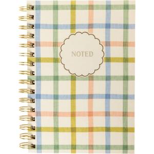 Graphique Snoopy Hardbound Spiral Journal, 160 Ruled Pages Hard Cover Notebook, Diary, Lists, Record Month and Date, Premium Paper, 6” x 8”(Plaid)