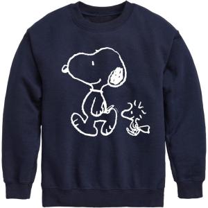 HYBRID APPAREL – Peanuts – I’ll Follow You – Snoopy & Woodstock – Toddler & Youth Crewneck Fleece Sweatshirt(Navy)