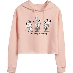 HYBRID APPAREL – Peanuts – Snoopy Just Keep Dancing – Women’s Cropped Hoodie(Blush)