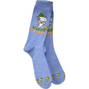 High Point Design, LLC Peanuts Snoopy Happy Camper Men’s Crew Socks, Blue