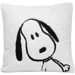 Lambs & Ivy Classic Snoopy White/Black Furry Decorative Nursery Throw Pillow