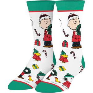 Odd Sox – Peanuts Charlie Brown Socks for Men – Fun Comic Strip Character Print Crew Socks – Assorted Designs(A Charlie Brown Christmas)