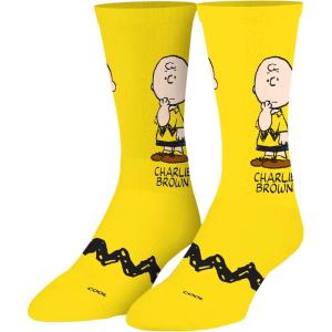 Odd Sox – Peanuts Charlie Brown Socks for Men – Fun Comic Strip Character Print Crew Socks – Assorted Designs(Charlie Brown)