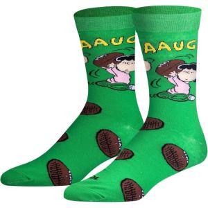 Odd Sox – Peanuts Charlie Brown Socks for Men – Fun Comic Strip Character Print Crew Socks – Assorted Designs(Charlie Brown Football)