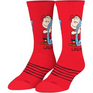 Odd Sox – Peanuts Charlie Brown Socks for Men – Fun Comic Strip Character Print Crew Socks – Assorted Designs(Linus)