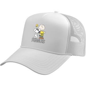 Peanuts – Charlie, Snoopy, Woodstock Trucker Hat with Adjustable Mesh Back(White)
