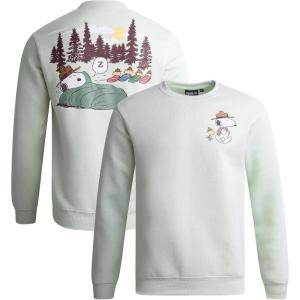 Peanuts Men’s Snoopy Sweatshirt – Chest & Back Fleece Pullover Crewneck Graphic Sweatshirt – Long Sleeve Shirts for Men S-XL(Green Lily)