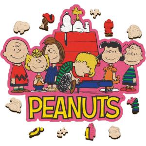 Peanuts Puzzles for Adults – Charlie Brown Wooden Puzzle, 200 Pieces Unique Shaped Jigsaw Puzzles, Snoopy Gifts for Women, 5MM Thick, Officially Licensed Merchandise – Better Together, 9″ x 12.8″(Friends)