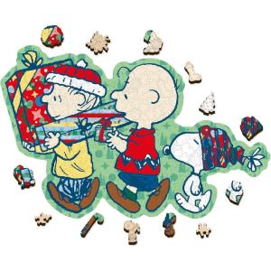 Peanuts Puzzles for Adults – Charlie Brown Wooden Puzzle, 200 Pieces Unique Shaped Jigsaw Puzzles, Snoopy Gifts for Women, 5MM Thick, Officially Licensed Merchandise – Better Together, 9″ x 12.8″(Merry Unwrapping)