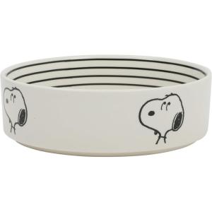 Peanuts Snoopy Dog Bowl with Bone Design – 6.5″ Stoneware Water or Food Bowl for Small to Medium Dogs – Cute Cartoon Pet Dish, Durable & Easy to Clean(Snoopy)