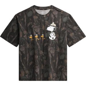 Peanuts Snoopy Womens and Mens Graphic T-Shirts – Snoopy All Over Print Crewneck Short Sleeve Unisex Tshirts for Adults(Brown Camouflage/All Over Print Peanut)