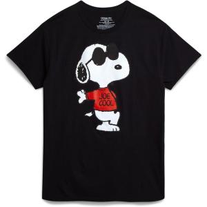 Peanuts Snoopy Womens and Mens Graphic T-Shirts – Snoopy All Over Print Crewneck Short Sleeve Unisex Tshirts for Adults(Snoopy Black)