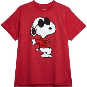 Peanuts Snoopy Womens and Mens Graphic T-Shirts – Snoopy All Over Print Crewneck Short Sleeve Unisex Tshirts for Adults(Snoopy Red)