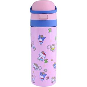 Peanuts Snoopy and Woodstock 24 Oz. Stainless Steel Water Bottle(Hello Kitty AOP Pink)