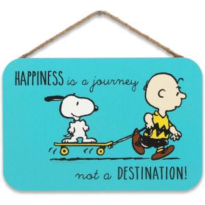 Peanuts Snoopy’s Slice Shop Oven Fresh Pizza Hanging Wood Wall Decor – Fun Snoopy Pizza Sign for Kitchen or Dining Room(Aqua/White)