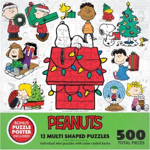 RoseArt – Mini Shaped Multipack – Peanuts Holiday Friends – 500 Piece Jigsaw Puzzle for Adults(Peanuts Holiday Friends)