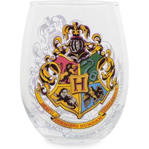 Silver Buffalo Peanuts Snoopy And Woodstock Chillin Stemless Wine Glass, 20 Ounces, 1 Count (Pack of 1)(Harry Potter Classic Hogwarts Crest)
