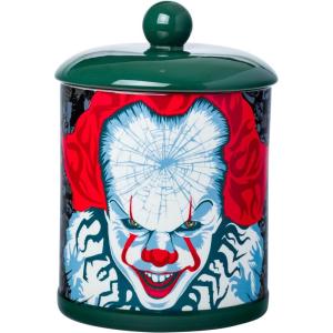 Silver Buffalo Peanuts Squad Featuring Charlie Brown, Snoopy, Schroeder, Lucy, Linus, Sally, Pigpen, Woodstock, and Franklin Glass Cookie Snack Candy Jar with Lid (Small)(IT Chapter Two Pennywise Time to Float Large (Ceramic))
