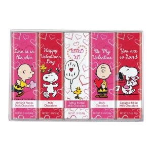Snoopy Chocolate Variety Gift Box, 5 Gourmet Belgian Chocolate Bars, 1.5oz Each(Valentines 5 Bar)