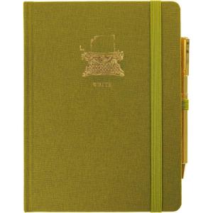 Snoopy Lined Journal Plus Pen by Graphique Luxe Collection, Hardcover Diary Notebook for Writing, Gold Foil Embossing, 160 Pages, 6” x 8”(Typewriter)