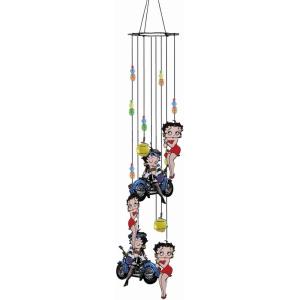 Spoontiques Peanuts Wind Chime – Outdoor Garden Décor – Decorative Chimes for Yard, Garden, Backyard and Patio Decoration(Betty Boop Biker)