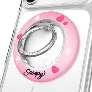 VELVET CAVIAR Compatible with MagSafe Phone Grip 2.0 | Cute Magnetic Ring Holder | Finger Loop Kickstand | Pop On Accessory for iPhone 17, 16, 15, 14, 13, 12 | Snoopy Be Mine(Snoopy Be Mine)