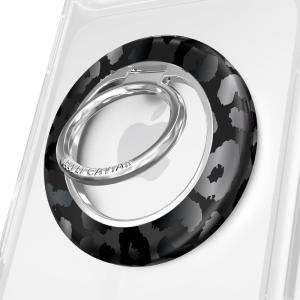VELVET CAVIAR Compatible with MagSafe Phone Grip 2.0 | Cute Magnetic Ring Holder | Finger Loop Kickstand | Pop On Accessory for iPhone 17, 16, 15, 14, 13, 12 | Snoopy Be Mine(Black Leopard)