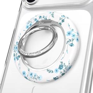 VELVET CAVIAR Compatible with MagSafe Phone Grip 2.0 | Cute Magnetic Ring Holder | Finger Loop Kickstand | Pop On Accessory for iPhone 17, 16, 15, 14, 13, 12 | Snoopy Be Mine(French Blue Floral)