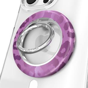 VELVET CAVIAR Compatible with MagSafe Phone Grip 2.0 | Cute Magnetic Ring Holder | Finger Loop Kickstand | Pop On Accessory for iPhone 17, 16, 15, 14, 13, 12 | Snoopy Be Mine(Amethyst Leopard)