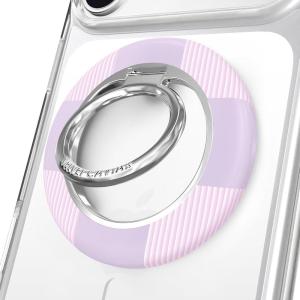VELVET CAVIAR Compatible with MagSafe Phone Grip 2.0 | Cute Magnetic Ring Holder | Finger Loop Kickstand | Pop On Accessory for iPhone 17, 16, 15, 14, 13, 12 | Snoopy Be Mine(Lilac Checkered)