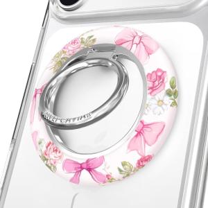 VELVET CAVIAR Compatible with MagSafe Phone Grip 2.0 | Cute Magnetic Ring Holder | Finger Loop Kickstand | Pop On Accessory for iPhone 17, 16, 15, 14, 13, 12 | Snoopy Be Mine(Posie Pink Bow)