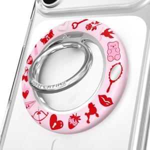 VELVET CAVIAR Compatible with MagSafe Phone Grip 2.0 | Cute Magnetic Ring Holder | Finger Loop Kickstand | Pop On Accessory for iPhone 17, 16, 15, 14, 13, 12 | Snoopy Be Mine(Lover Girl Holo)