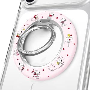 VELVET CAVIAR Compatible with MagSafe Phone Grip 2.0 | Cute Magnetic Ring Holder | Finger Loop Kickstand | Pop On Accessory for iPhone 17, 16, 15, 14, 13, 12 | Snoopy Be Mine(Snoopy Lovely Moods)