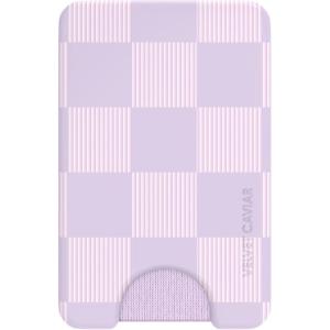 VELVET CAVIAR compatible with MagSafe Wallet 2.0 | Magnetic Card Holder Wallet for iPhone 17/16/15/14/13/12 or Phone Cases compatible with MagSafe | Snoopy Be Mine(Lilac Checkered)
