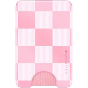 VELVET CAVIAR compatible with MagSafe Wallet 2.0 | Magnetic Card Holder Wallet for iPhone 17/16/15/14/13/12 or Phone Cases compatible with MagSafe | Snoopy Be Mine(Pink Checkered)