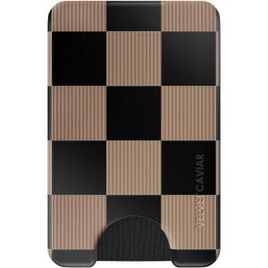 VELVET CAVIAR compatible with MagSafe Wallet 2.0 | Magnetic Card Holder Wallet for iPhone 17/16/15/14/13/12 or Phone Cases compatible with MagSafe | Snoopy Be Mine(Mocha Checkered)