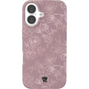 VELVET CAVIAR x Snoopy Phone Case for iPhone 16 Plus – Compatible with MagSafe [10ft Drop Tested] – Pink, Snoopy Be Mine(Dusty Rose Floral)