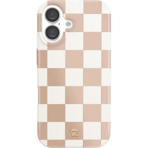 VELVET CAVIAR x Snoopy Phone Case for iPhone 16 Plus – Compatible with MagSafe [10ft Drop Tested] – Pink, Snoopy Be Mine(Nude Vibe Checkered)