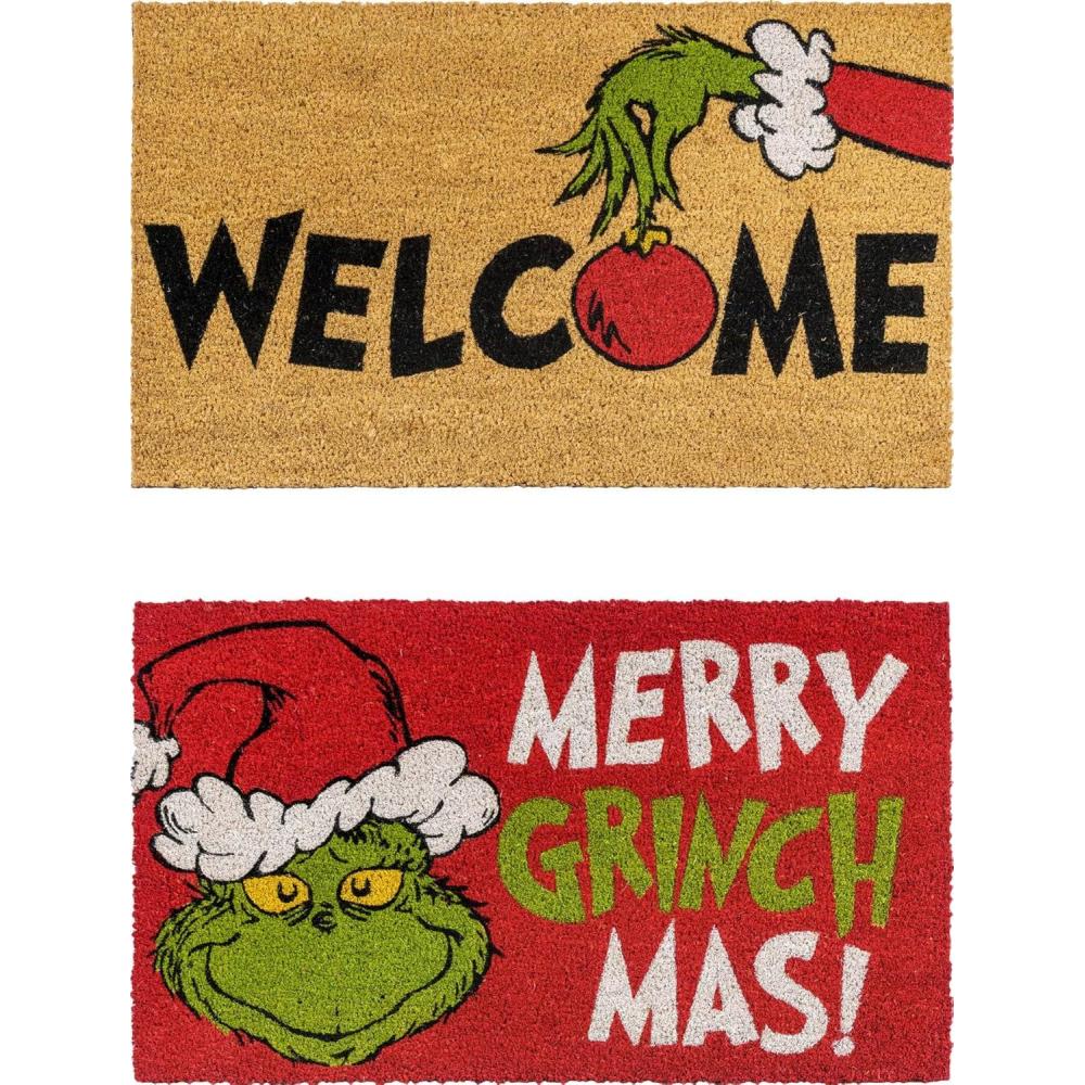 image:imageGertmenian Peanuts Snoopy Coir Doormat  2x3 Welcome Mat 2Pack Ideal for High Traffic Areas in Front Door Garage Entryway  Welcome 80022The Grinch WelcomeMerry Grinchmas