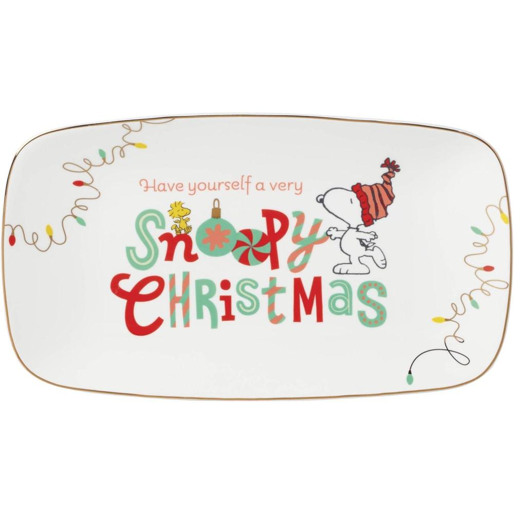 image:imageLenox 896636 Snoopy Christmas Hors Doeuvres Tray