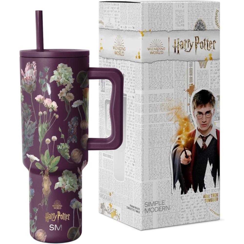 image:imageSimple Modern Peanuts 40 oz Tumbler with Handle and Straw Lid  Insulated Reusable Stainless Steel Water Bottle Travel Mug  Gifts for Women Men  Trek Collection  40oz  Snoopy SportsHarry Potter Herbology
