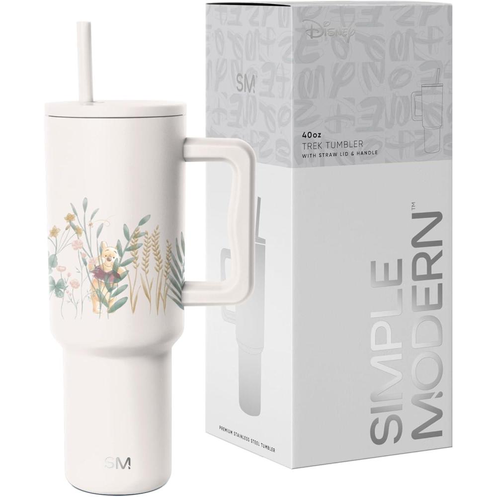 image:imageSimple Modern Peanuts 40 oz Tumbler with Handle and Straw Lid  Insulated Reusable Stainless Steel Water Bottle Travel Mug  Gifts for Women Men  Trek Collection  40oz  Snoopy SportsDisney Winnie The Pooh in the Wilderness